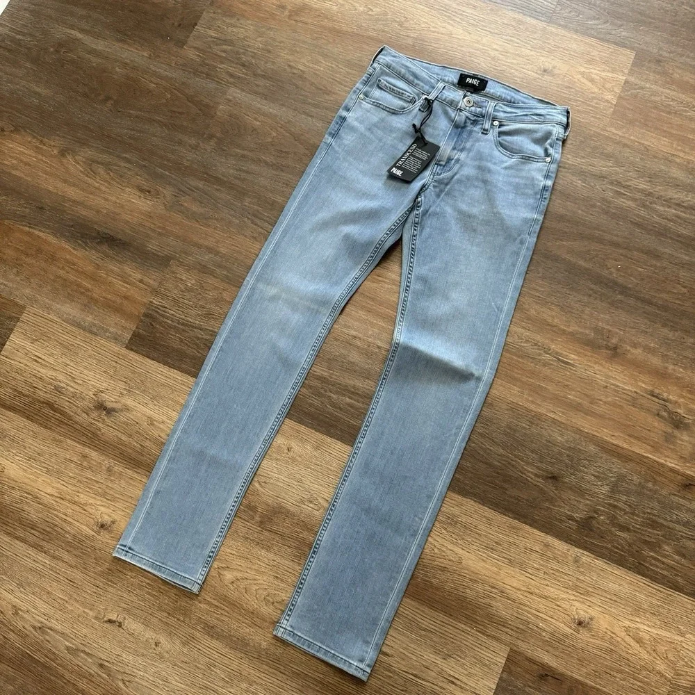 NWT‎ Paige Lennox Slim Transcend Denim Jeans Sz 28 Light Blue Wash